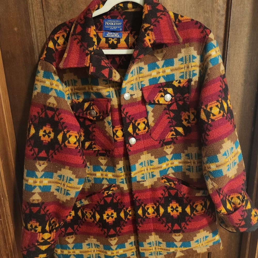 Rare Vintage Pendleton Wool Coat with Buffalo Nickle Buttons